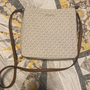 Large Michael Kors White and Grey Crossbody Bag